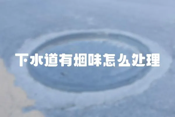 下水道有煙味怎么處理