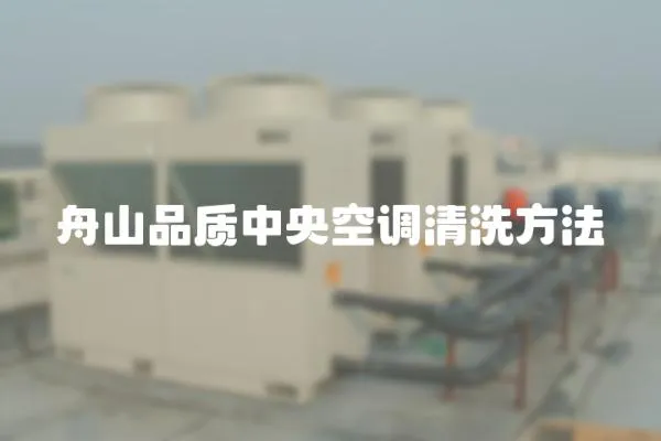 舟山品質(zhì)中央空調(diào)清洗方法