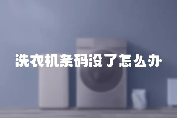 洗衣機條碼沒了怎么辦