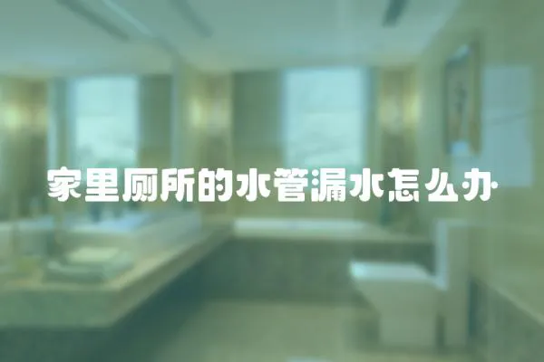 家里廁所的水管漏水怎么辦