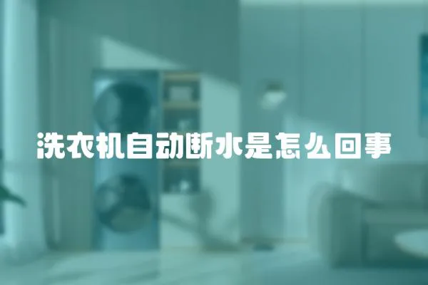 洗衣機自動斷水是怎么回事