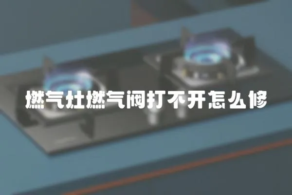 燃氣灶燃氣閥打不開怎么修