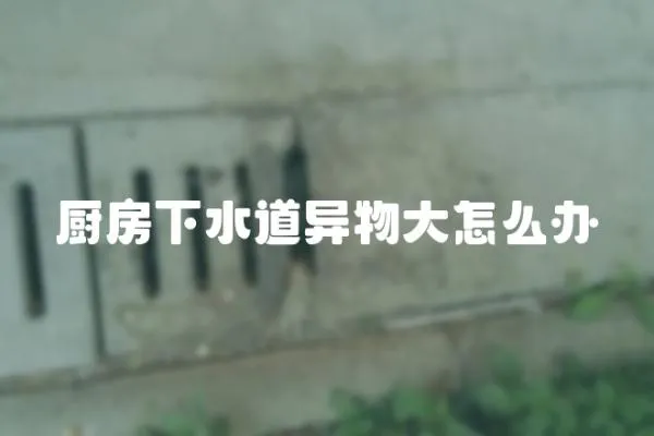 廚房下水道異物大怎么辦