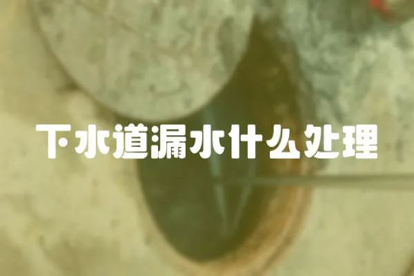 下水道漏水什么處理