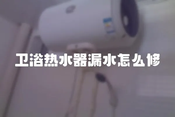 衛浴熱水器漏水怎么修