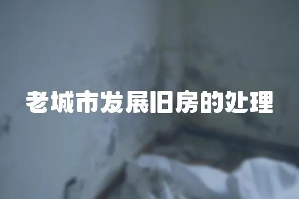 老城市發展舊房的處理