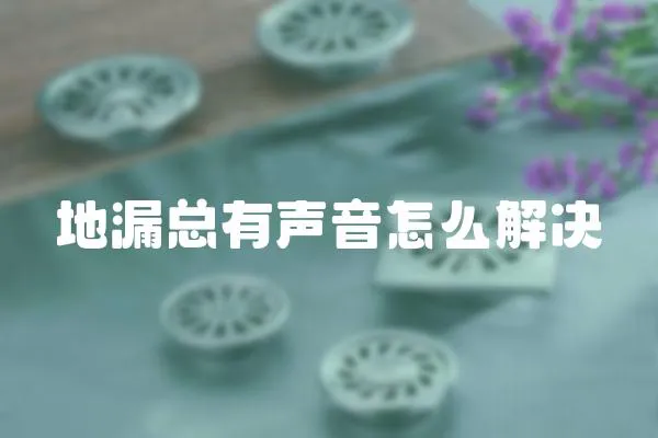 地漏總有聲音怎么解決