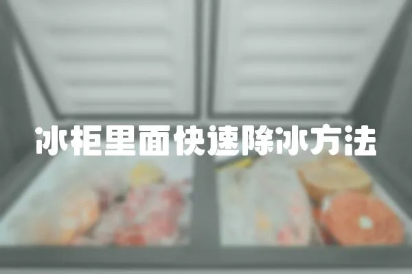 冰柜里面快速除冰方法