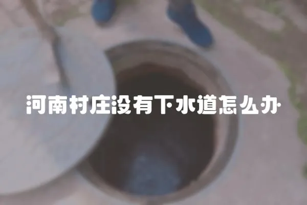 河南村莊沒有下水道怎么辦