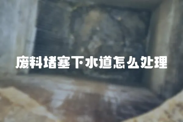 廢料堵塞下水道怎么處理