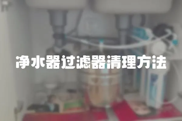 凈水器過(guò)濾器清理方法