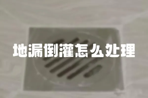 地漏倒灌怎么處理