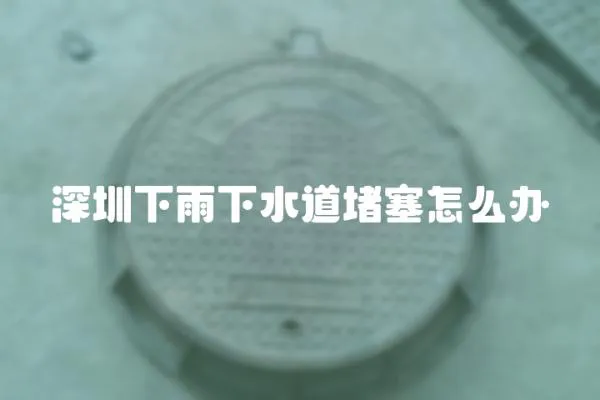 深圳下雨下水道堵塞怎么辦