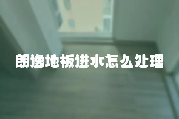 朗逸地板進水怎么處理