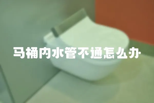 馬桶內(nèi)水管不通怎么辦