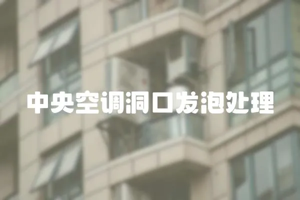 中央空調(diào)洞口發(fā)泡處理