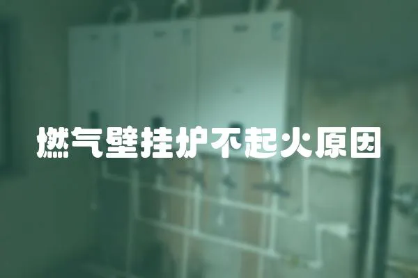 燃氣壁掛爐不起火原因