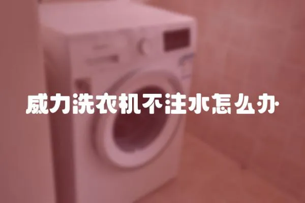 威力洗衣機不注水怎么辦