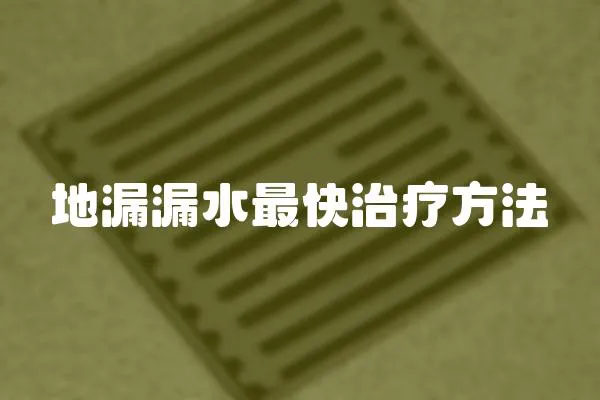 地漏漏水最快治療方法