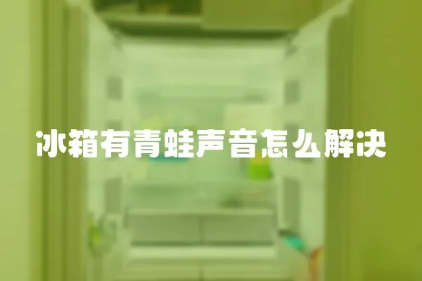 冰箱有青蛙聲音怎么解決