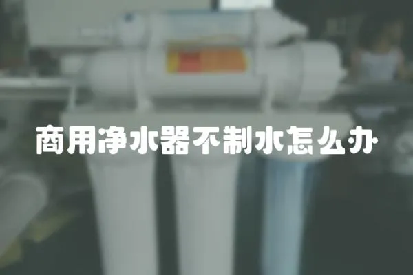 商用凈水器不制水怎么辦