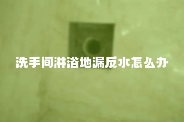 洗手間淋浴地漏反水怎么辦