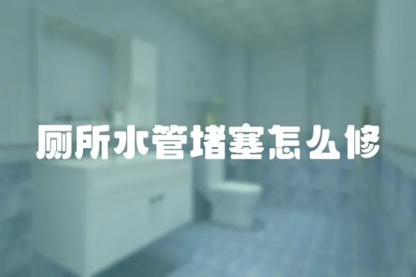 廁所水管堵塞怎么修