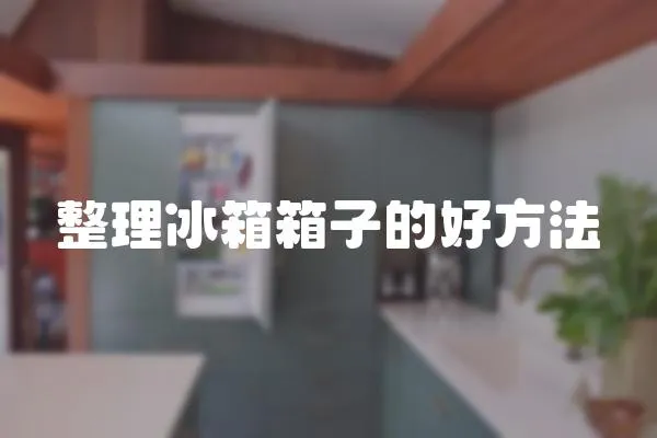 整理冰箱箱子的好方法