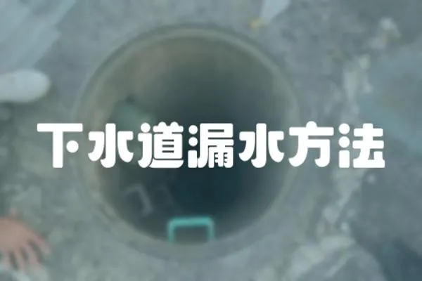 下水道漏水方法