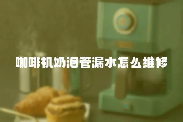咖啡機奶泡管漏水怎么維修