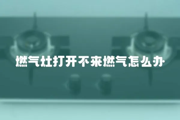 燃氣灶打開不來燃氣怎么辦