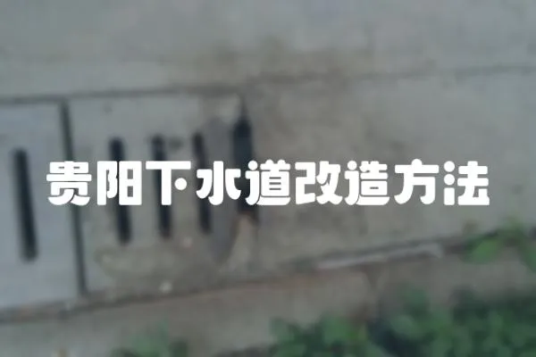 貴陽下水道改造方法