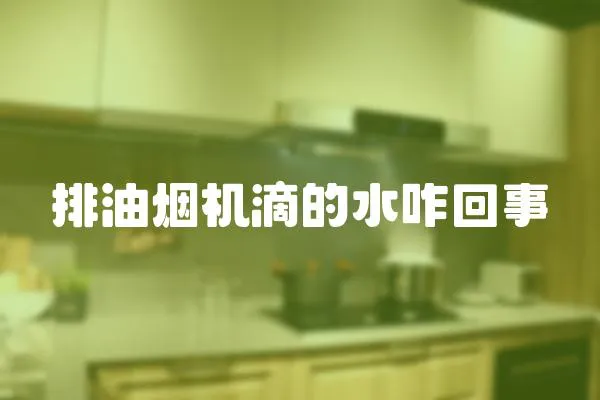 排油煙機滴的水咋回事