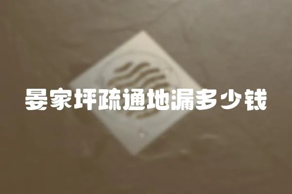 晏家坪疏通地漏多少錢