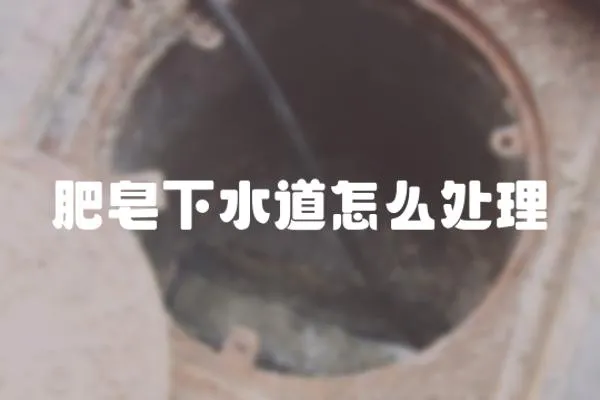 肥皂下水道怎么處理