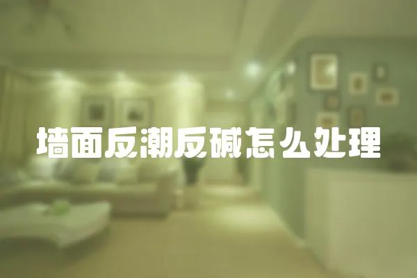 墻面反潮反堿怎么處理