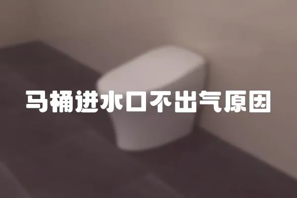 馬桶進(jìn)水口不出氣原因
