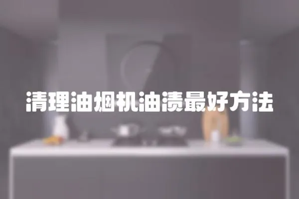 清理油煙機(jī)油漬最好方法