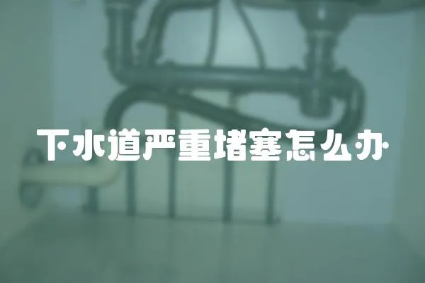 下水道嚴(yán)重堵塞怎么辦
