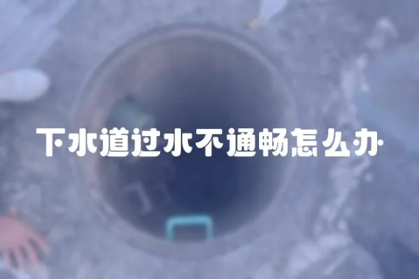 下水道過水不通暢怎么辦