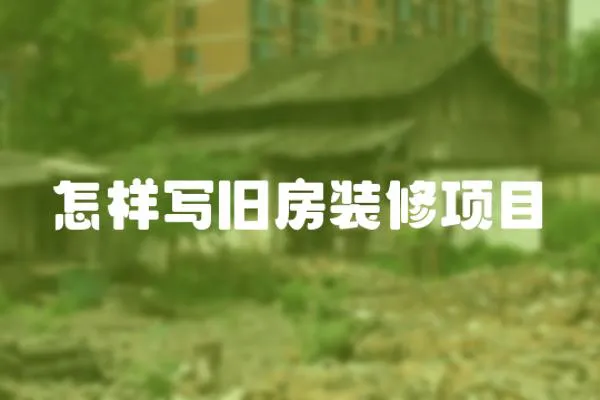 怎樣寫舊房裝修項目