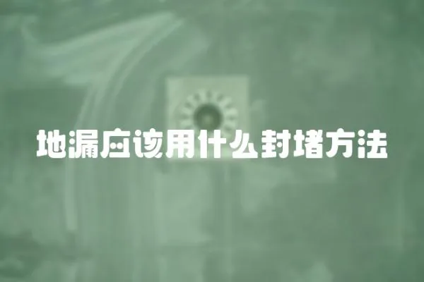 地漏應該用什么封堵方法