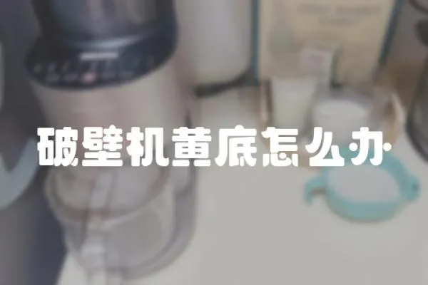 破壁機黃底怎么辦