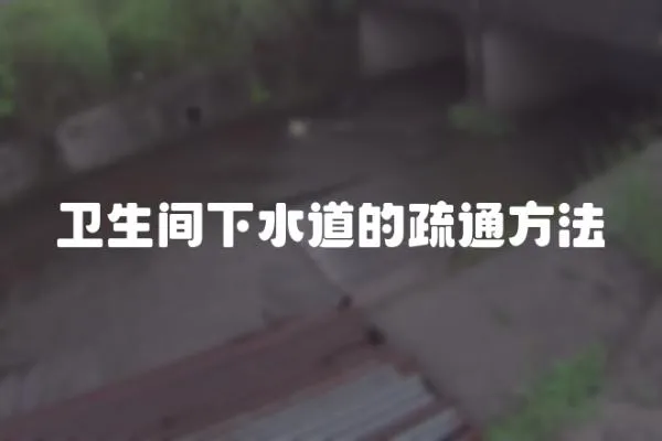 衛(wèi)生間下水道的疏通方法