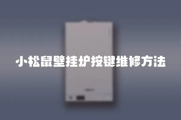 小松鼠壁掛爐按鍵維修方法