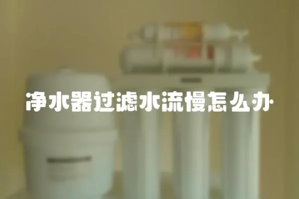 凈水器過濾水流慢怎么辦