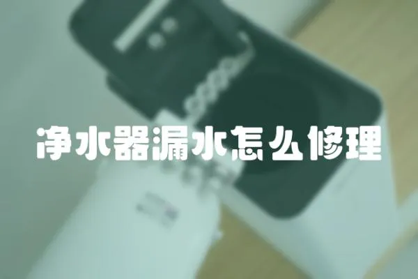 凈水器漏水怎么修理