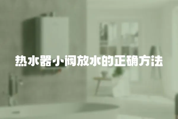 熱水器小閥放水的正確方法