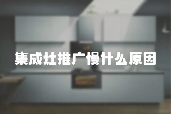 集成灶推廣慢什么原因