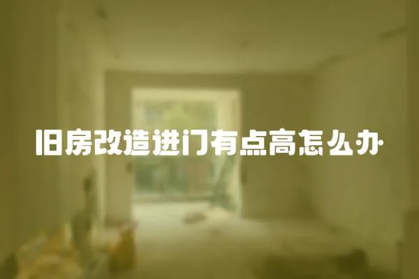 舊房改造進門有點高怎么辦